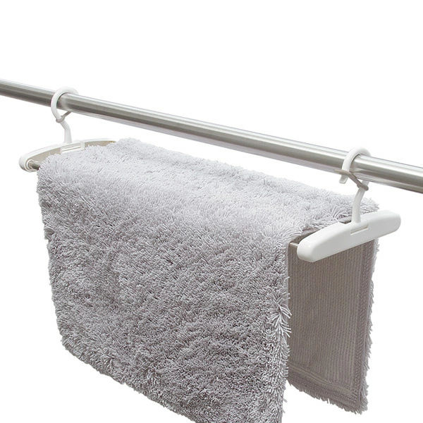 洗濯ハンガー スペース活用竿ハンガー伸縮 省スペース 伸縮 ハンガー ( タオルハンガー バスタオルハンガー ラック 竿 ポール 部屋干し 室内干し 浴室乾燥 スライド タオル干し マット ロック付き 低竿 マンション )