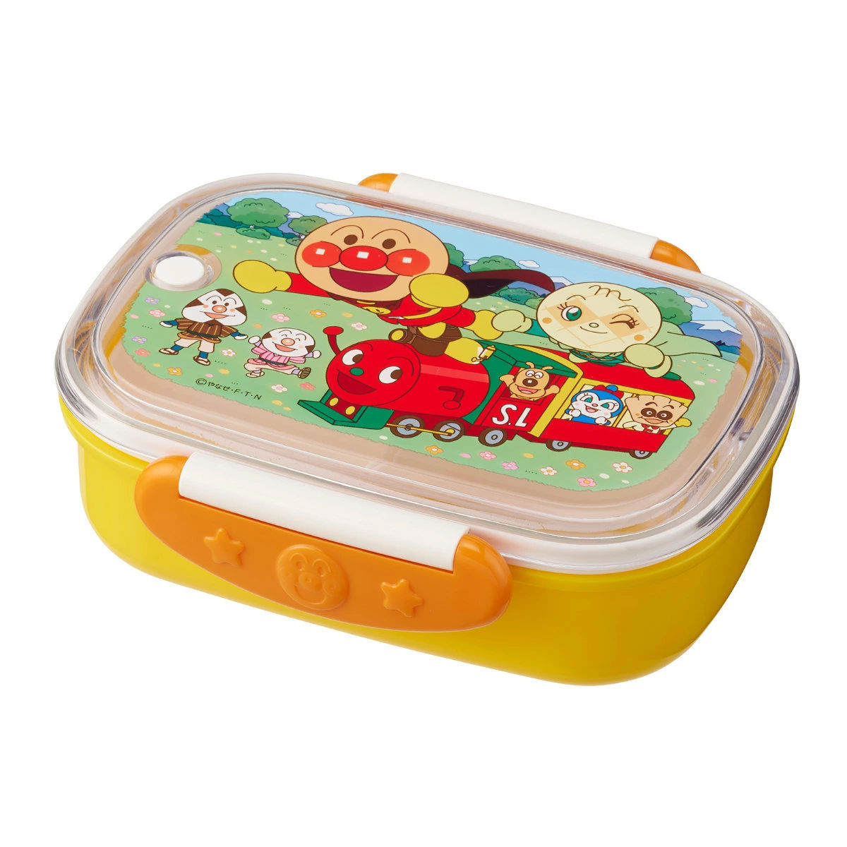 弁当箱 1段 360ml 抗菌ロック式弁当箱 アンパンマン ( お弁当箱 ランチボックス 食洗機対応 レンジ対応 一段 エア調節 日本製 中子付き 食洗機OK レンジOK お弁当 弁当 エア調節弁付き こども用 ) 【イエロー】 イエロー