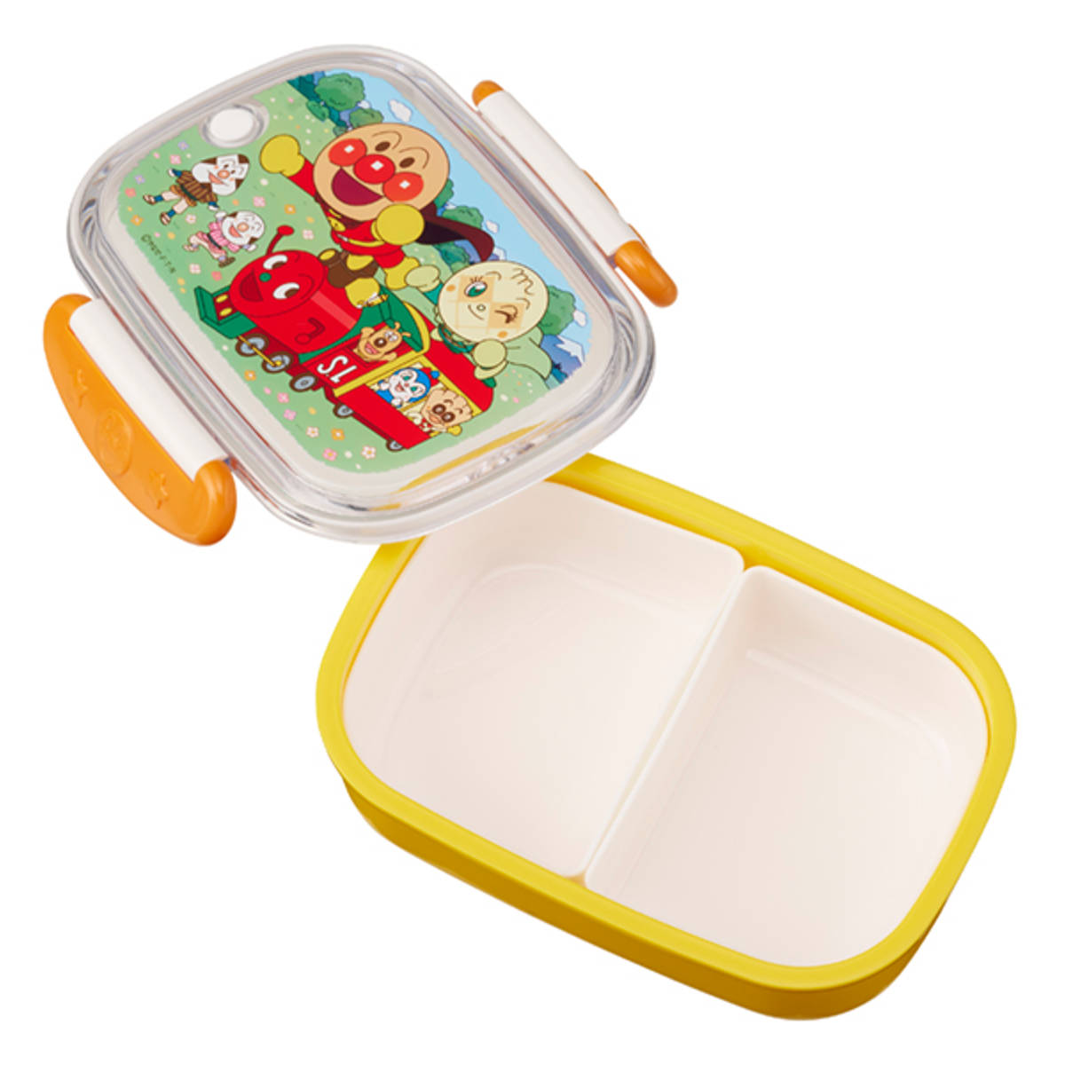 弁当箱 1段 360ml 抗菌ロック式弁当箱 アンパンマン ( お弁当箱 ランチボックス 食洗機対応 レンジ対応 一段 エア調節 日本製 中子付き 食洗機OK レンジOK お弁当 弁当 エア調節弁付き こども用 ) 【イエロー】 イエロー