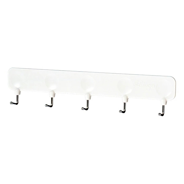 フック 5連フック 粘着テープ 木ねじ 耐荷重2kg ( 粘着 タイプ 小物フック 小物掛け 吊り下げ 引っ掛け 収納 壁掛け キッチン 玄関 壁面収納 ミニフック 鍵フック 壁面 小物 鍵 )