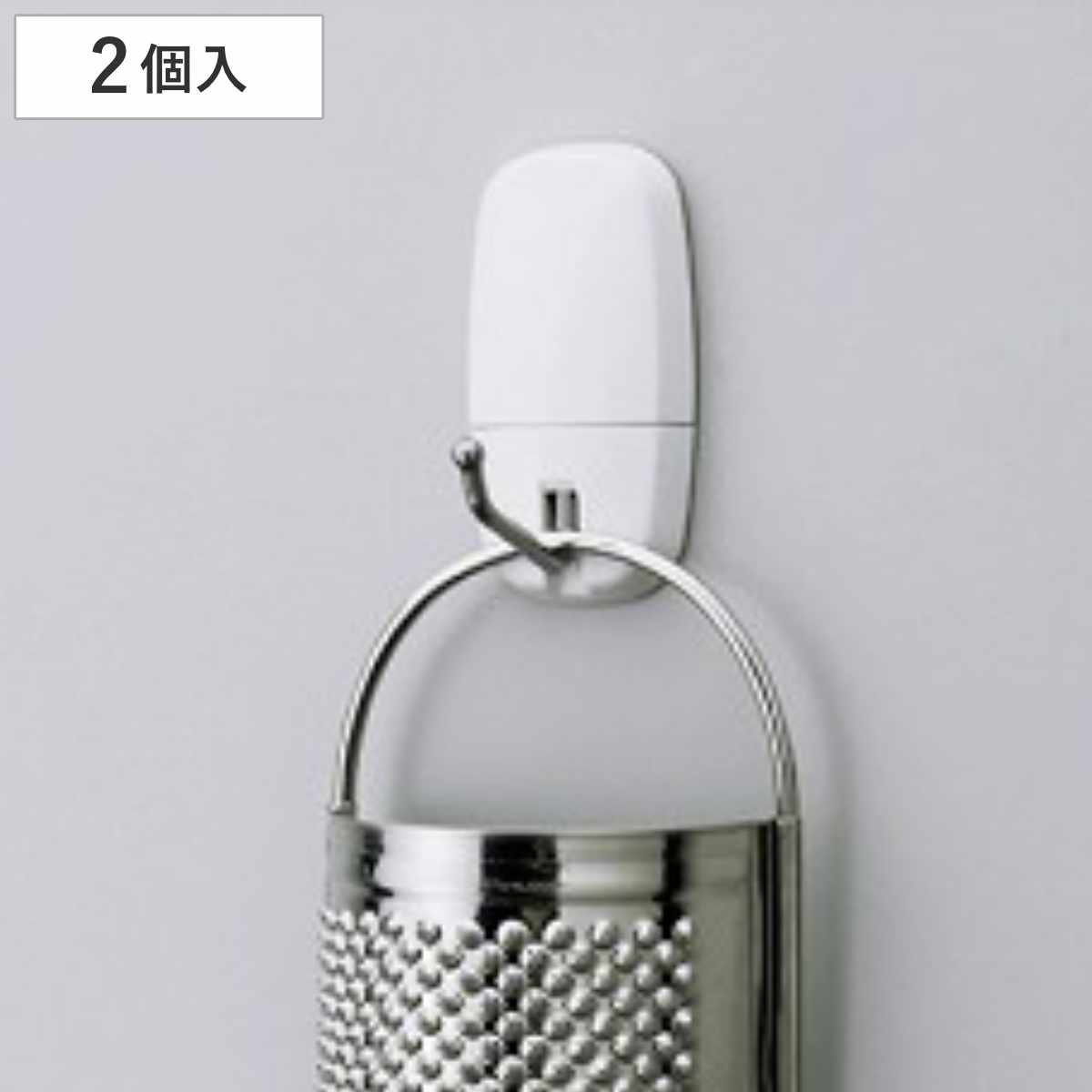 フック ツールフック はがせる粘着 2個入 耐荷重1.2kg （ 粘着テープ 収納 引っ掛け 壁掛け 吊り下げ 壁面収納 粘着 L字 L型 2個セット 小物収納 小物掛け 小物フック 収納フック キッチン用品 キッチン収納 ）