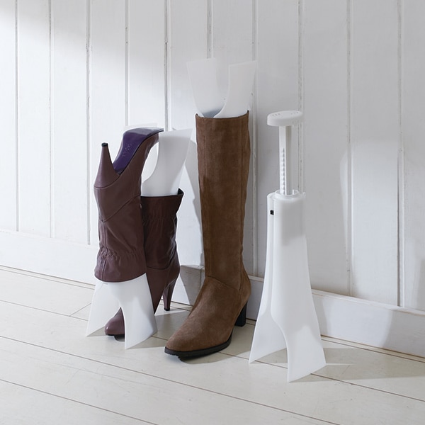 ブーツホルダー スペースセーバー 1足分 2個入り ( ブーツキーパー ブーツスタンド シューキーパー ブーツ 2個 靴 収納 省スペース 伸縮 ショート ロング 脱臭剤付き 脱臭 消臭 逆さ 靴箱 玄関 靴収納 シューズ )