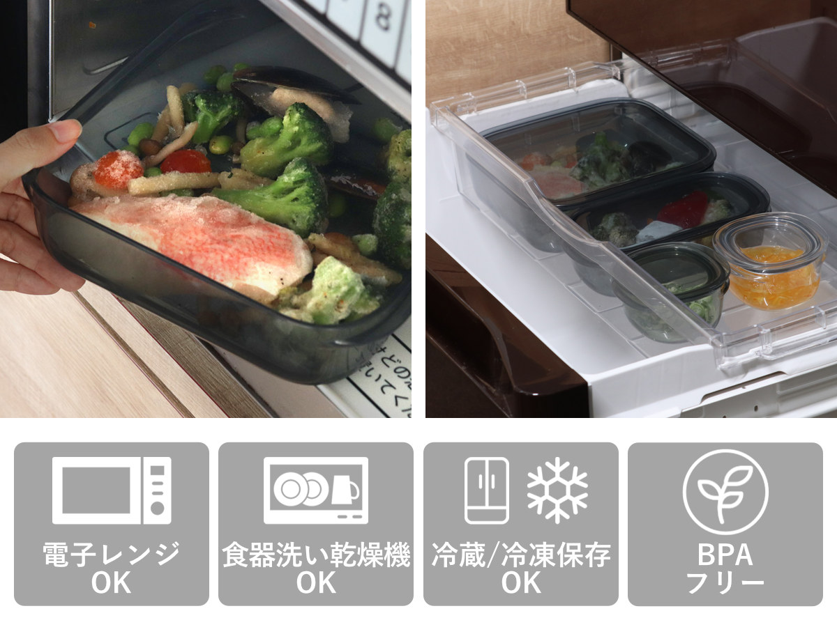 保存容器 1.2L 調理ができる保存容器 Lサイズ ( 日本製 密閉 プラスチック 電子レンジ対応 食洗機対応 冷凍庫OK 電子レンジ調理器 保存 容器 フードコンテナ 1200ml 透明 割れにくい 軽い 丈夫 キャニスター フードストッカー ) 【グリーン】 グリーン