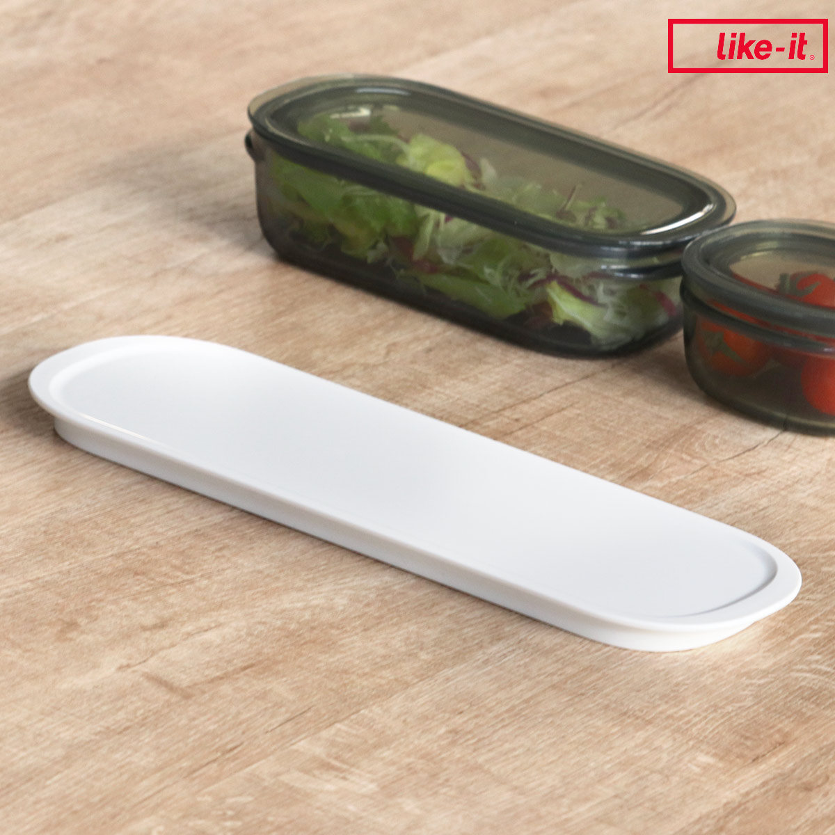 収納トレー 調理ができる保存容器 Mサイズ ( 日本製 トレー 専用トレー トレー単品 トレイ like-it ライクイット 調理ができる保存容器用 収納トレイ プレート お盆 整理 整頓 整列 冷蔵庫内 冷凍庫内 収納 )