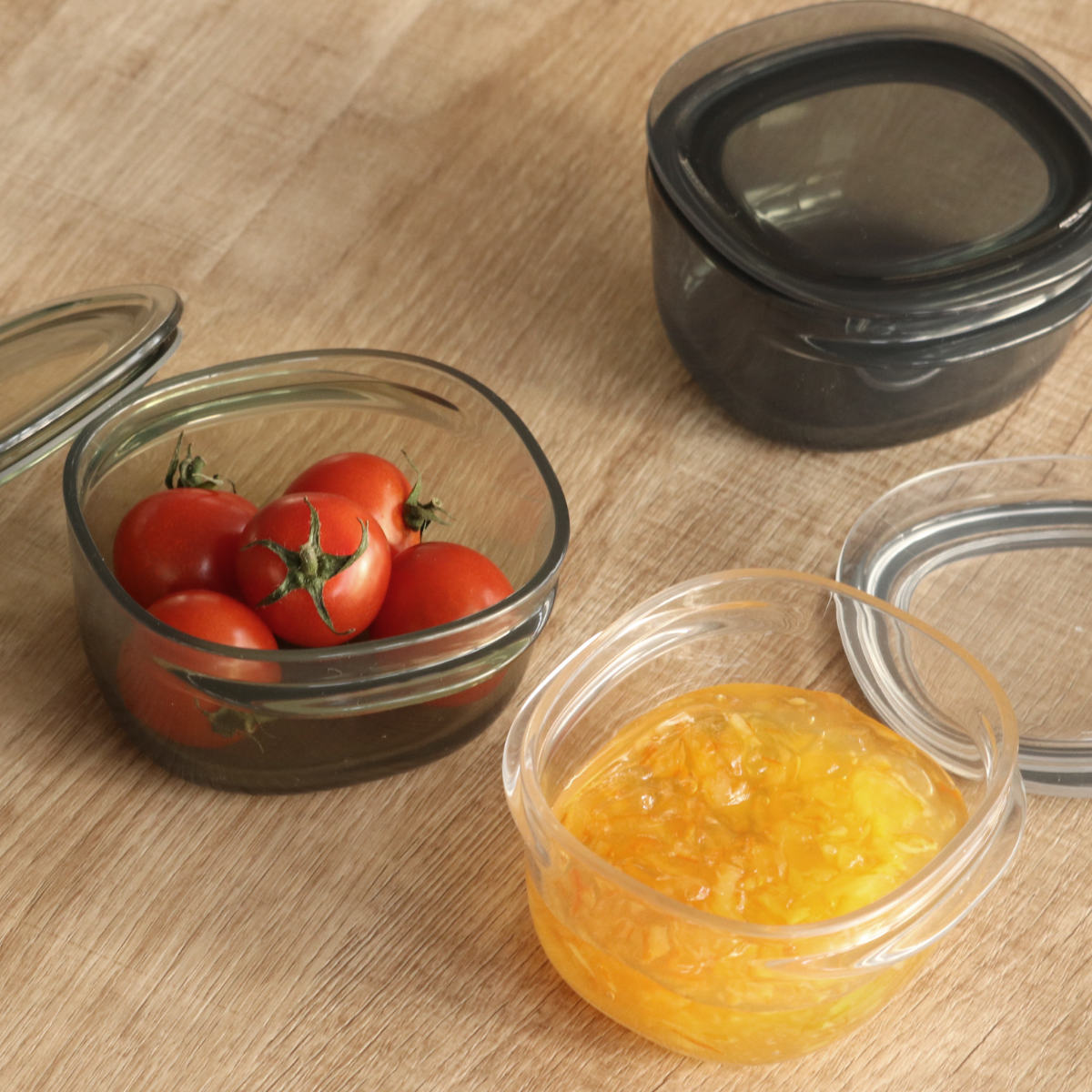 保存容器 200ml 調理ができる保存容器 Sサイズ 4個入 ( 日本製 密閉 プラスチック 電子レンジ対応 食洗機対応 冷凍庫OK 電子レンジ調理器 保存 容器 フードコンテナ 0.2L 透明 割れにくい 軽い 丈夫 キャニスター フードストッカー ) 【グレー】 グレー