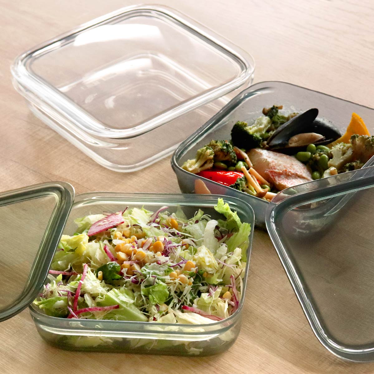 保存容器 1.2L 調理ができる保存容器 Lサイズ 2個入 ( 日本製 密閉 プラスチック 電子レンジ対応 食洗機対応 冷凍庫OK 電子レンジ調理器 保存 容器 フードコンテナ 1200ml 透明 割れにくい 軽い 丈夫 フードストッカー ) 【グリーン】 グリーン