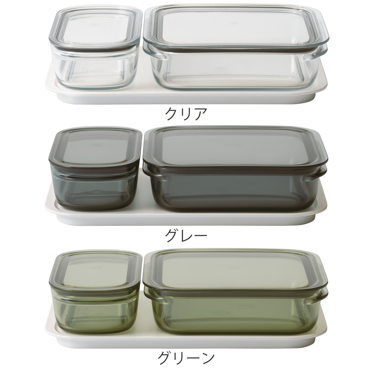 保存容器 520ml 1.2L 調理ができる保存容器 収納トレー付き Mサイズ Lサイズ 各1個入り ( 日本製 密閉 プラスチック 電子レンジ対応 食洗機対応 冷凍庫OK 保存 容器 フードコンテナ 0.52L 1200ml 透明 割れにくい 軽い 丈夫 ) 【グレー】 グレー