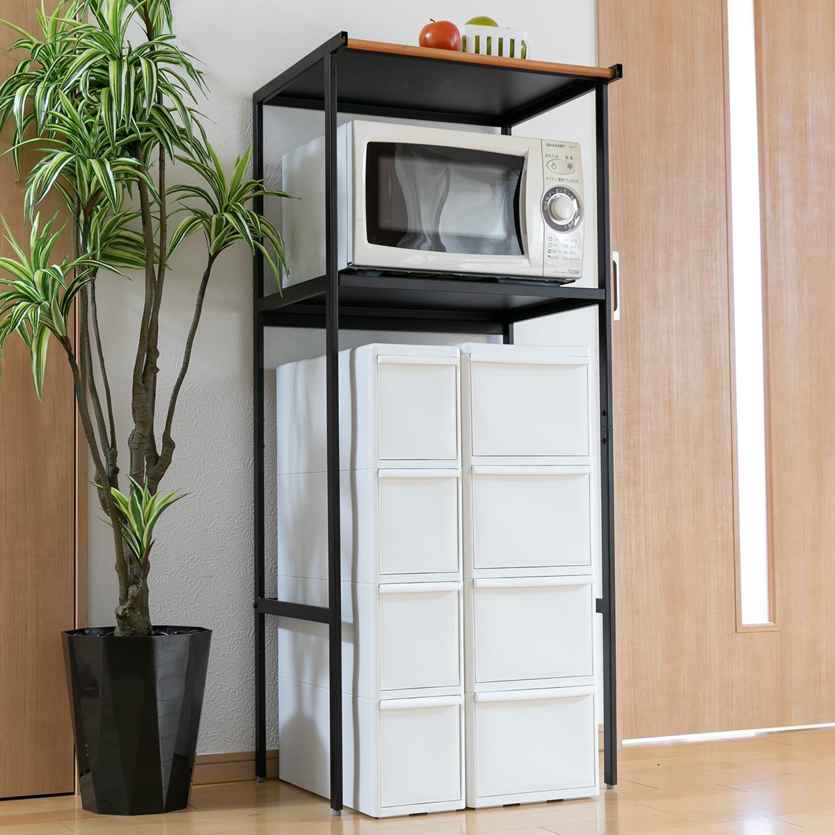 キッチンストッカー スリムストレージ トールストッカー 幅17cm 4段 TS-4L ( キャスター付き ストッカー スリム 収納ストッカー キッチン収納 隙間収納 17cm 18cm オールホワイト スリムストッカー キッチン 収納 四段 隙間 )