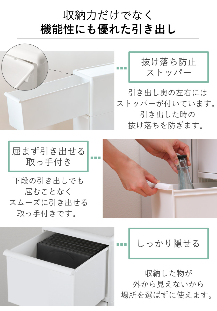 キッチンストッカー スリムストレージ トールストッカー 幅17cm 4段 TS-4L ( キャスター付き ストッカー スリム 収納ストッカー キッチン収納 隙間収納 17cm 18cm オールホワイト スリムストッカー キッチン 収納 四段 隙間 )