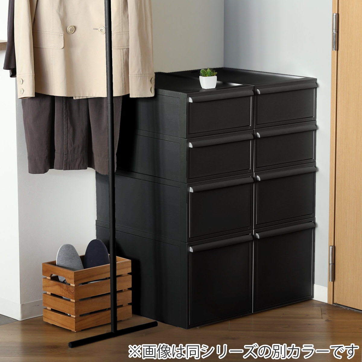 収納ケース ピンク 同色4個組 引き出し S 幅32×奥行52×高さ16.1cm クローゼットシステム ( 収納 クローゼット 衣類収納 収納ボックス 衣装ケース 積み重ね プラスチック 洋服 衣類 ケース おしゃれ 日本製 スタッキング 押入れ )