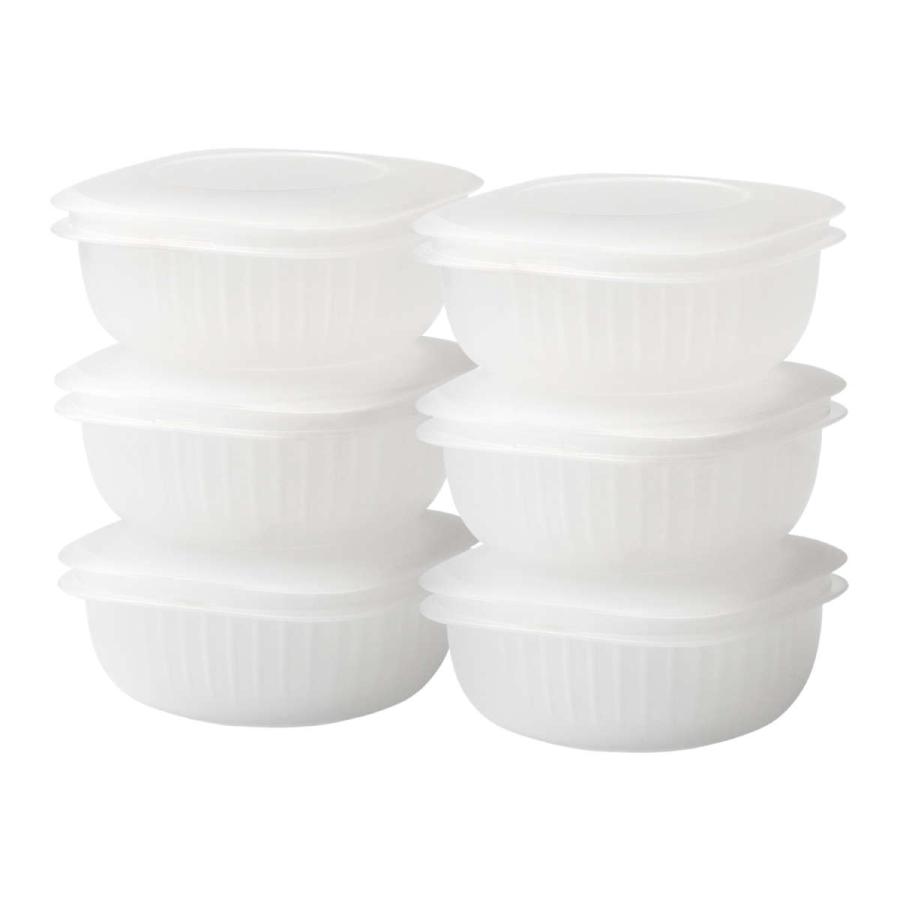 冷凍ご飯容器 蒸気であたためる 冷凍ごはん容器 6個組 保存容器 ライクイット ( 電子レンジ調理器 プラスチック 冷凍 ごはん容器 蒸し器 日本製 like-it ご飯容器 食洗機対応 保存 調理 冷凍ごはん ザル すのこ ) 【ホワイト】 ホワイト