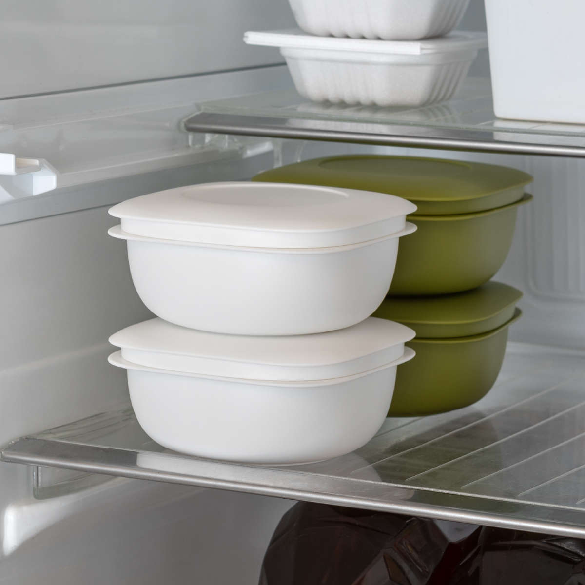 冷凍ご飯容器 蒸気であたためる 冷凍ごはん容器 6個組 保存容器 ライクイット ( 電子レンジ調理器 プラスチック 冷凍 ごはん容器 蒸し器 日本製 like-it ご飯容器 食洗機対応 保存 調理 冷凍ごはん ザル すのこ ) 【ホワイト】 ホワイト