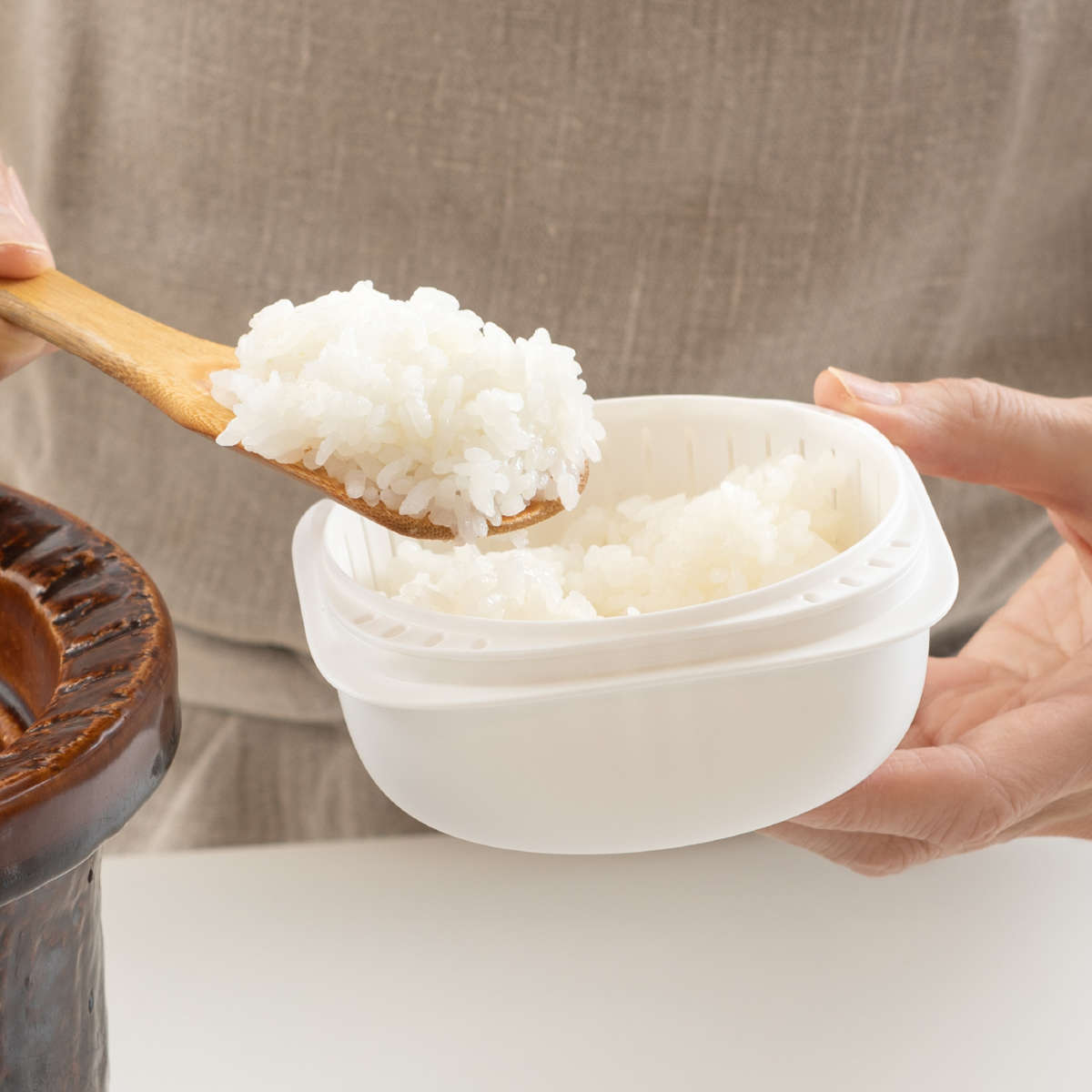 冷凍ご飯容器 ボウル ザル セット 米とぎにも使える ザルとボウル プレート&蒸気であたためる 冷凍ごはん容器 3個組 保存容器 ( ライクイット 米とぎボウル ごはん容器 like-it 冷凍 蒸し器 日本製 レンジ対応 食洗機対応 )