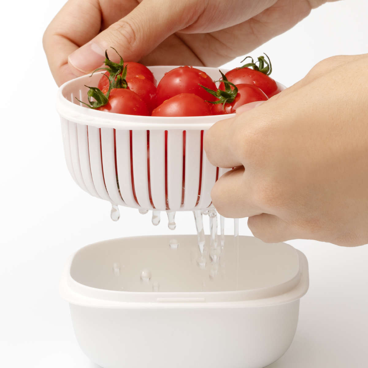 冷凍ご飯容器 蒸気であたためる 冷凍ごはん容器 4個組 収納ボックス付き 保存容器 ライクイット ( 電子レンジ調理器 冷凍 ごはん容器 蒸し器 日本製 like-it ご飯容器 レンジ 食洗機 対応 容器 保存 調理 冷凍ごはん ザル すのこ ) 【ホワイト】 ホワイト