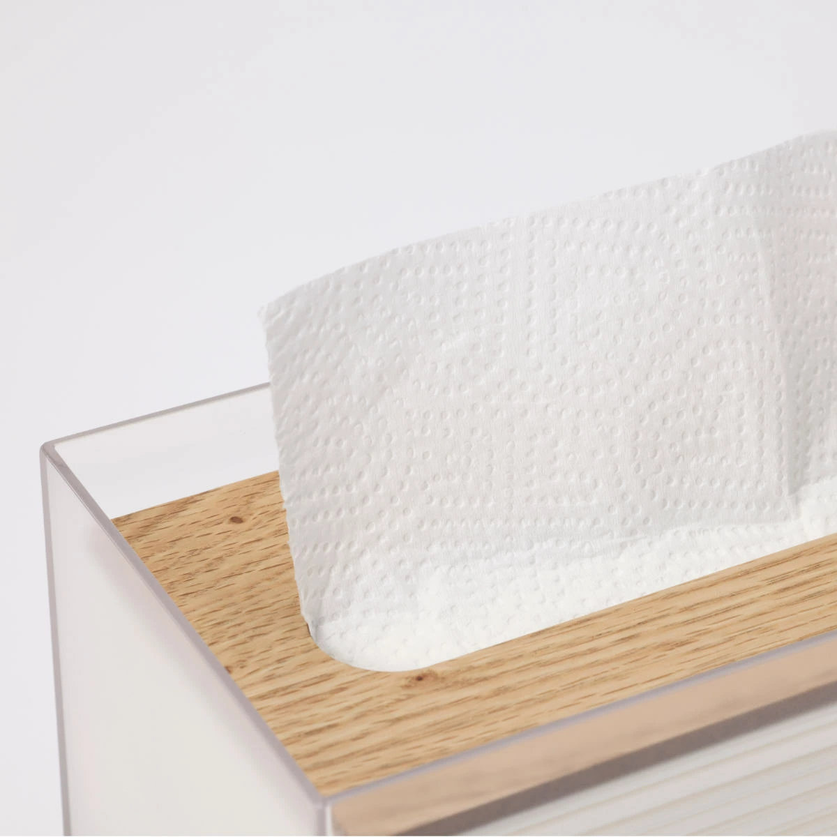 ティッシュボックス リバーシブル木蓋 Like-it ティッシュケース ( 木製 クリア プラスチック ライクイット おしゃれ インテリア ティッシュ ボックス リビング 洗面 キッチン 寝室 リバーシブル 透明 ) 【ブラック】 ブラック