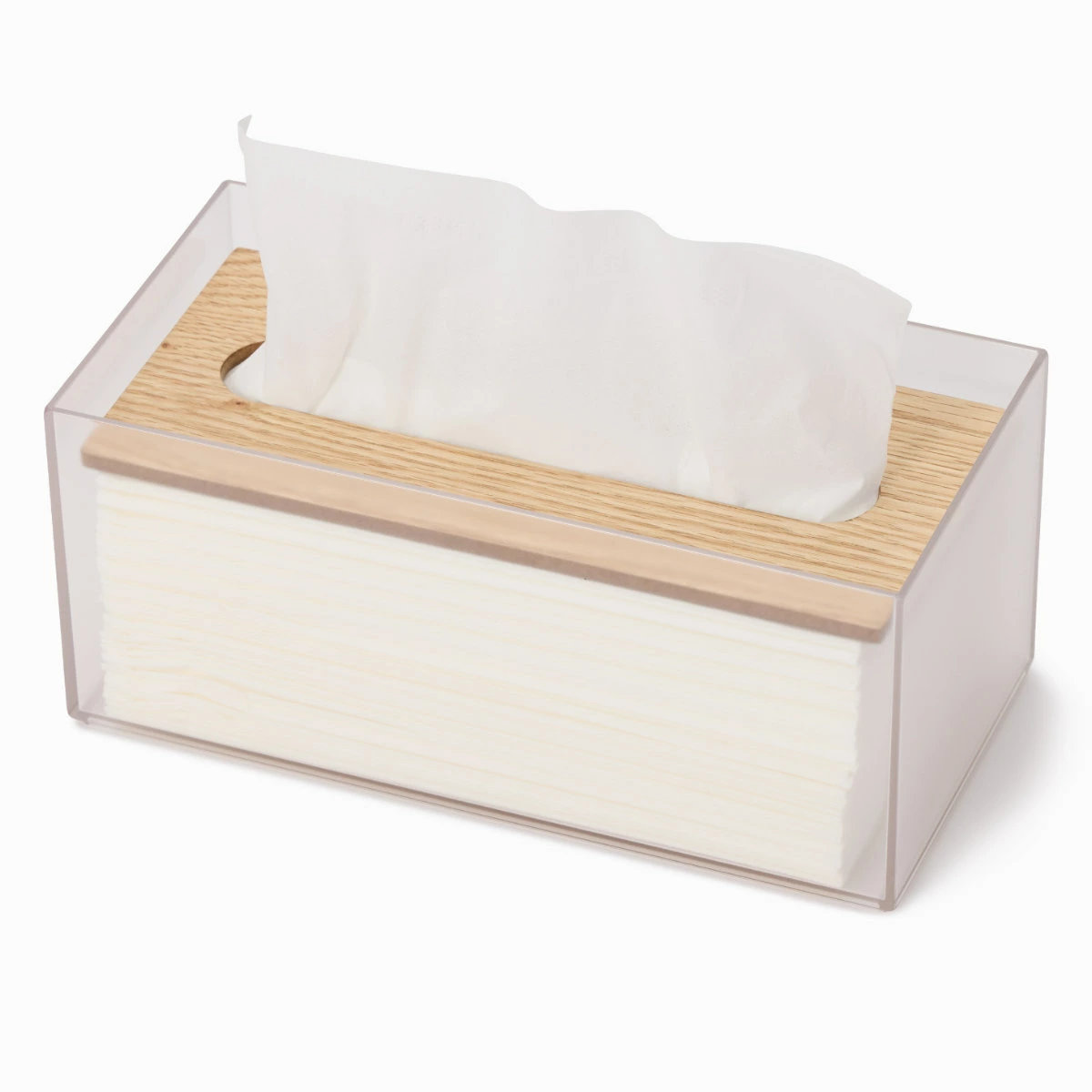 ティッシュボックス リバーシブル木蓋 Like-it ティッシュケース ( 木製 クリア プラスチック ライクイット おしゃれ インテリア ティッシュ ボックス リビング 洗面 キッチン 寝室 リバーシブル 透明 ) 【ブラック】 ブラック