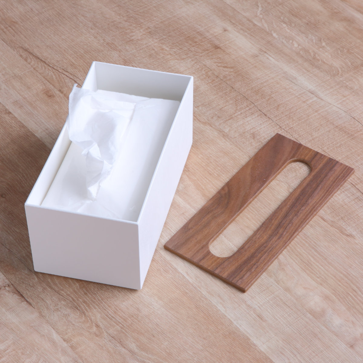 ティッシュボックス リバーシブル木蓋 Like-it ティッシュケース ( 木製 クリア プラスチック ライクイット おしゃれ インテリア ティッシュ ボックス リビング 洗面 キッチン 寝室 リバーシブル 透明 ) 【ブラック】 ブラック