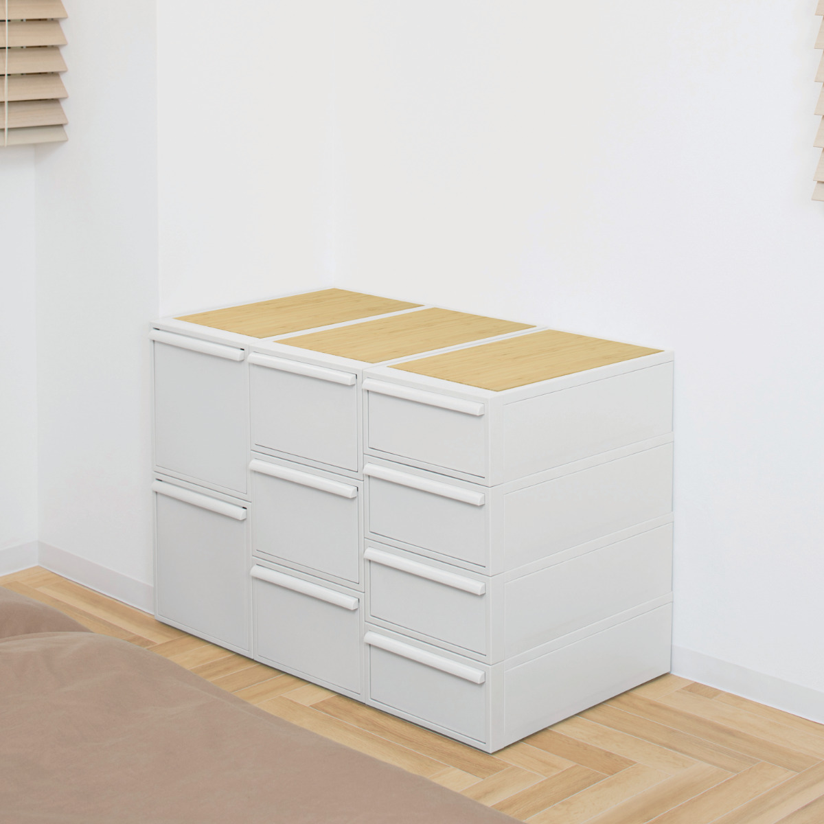 天板 クローゼットシステム 竹製天板 ( 収納 クローゼット 衣類収納 収納ボックス 衣装ケース 竹 対応パーツ バンブー ナチュラル 天板のみ 耐荷重 10kg 上乗せ S M L 全サイズ 対応 )