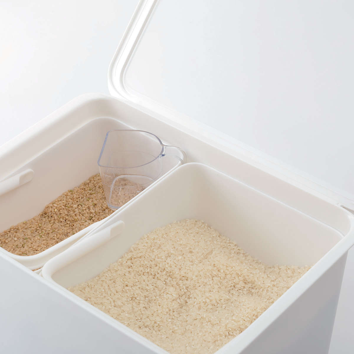 米びつ 3kg 5kg 10kg Pantry Stock Case フタ付きケース インナーセット 計量カップ付き ( ライクイット 日本製 米櫃 ライスストッカー ライスボックス 抗菌 保存容器 お米収納 白米 玄米 雑穀 分けて入れられる コンテナ like-it ) 【ブラック】 ブラック