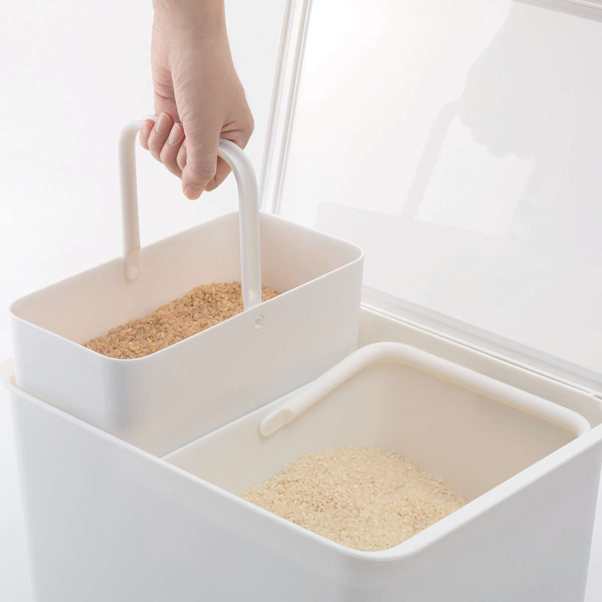 米びつ 3kg 5kg 10kg Pantry Stock Case フタ付きケース インナーセット 計量カップ付き ( ライクイット 日本製 米櫃 ライスストッカー ライスボックス 抗菌 保存容器 お米収納 白米 玄米 雑穀 分けて入れられる コンテナ like-it ) 【ブラック】 ブラック