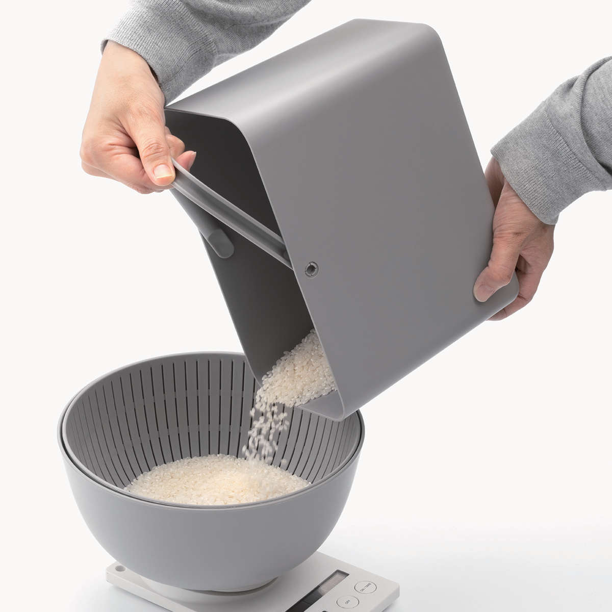 米びつ 3kg 5kg 10kg Pantry Stock Case フタ付きケース インナーセット 計量カップ付き ( ライクイット 日本製 米櫃 ライスストッカー ライスボックス 抗菌 保存容器 お米収納 白米 玄米 雑穀 分けて入れられる コンテナ like-it ) 【ブラック】 ブラック