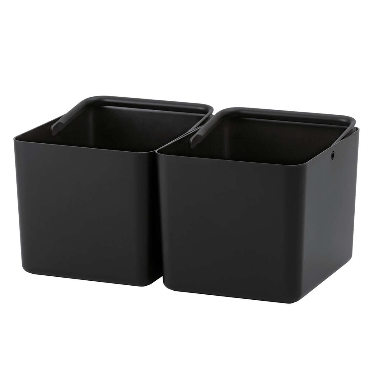 キッチン収納ケース Pantry Stock Case ハンドル付きケース ワイド 2個組 ( ライクイット 日本製 キッチンストッカー 戸棚 ケース パントリー ボックス 抗菌 戸棚ボックス 戸棚ストッカー 収納ボックス 整理 ハンドル like-it ) 【ブラック】 ブラック