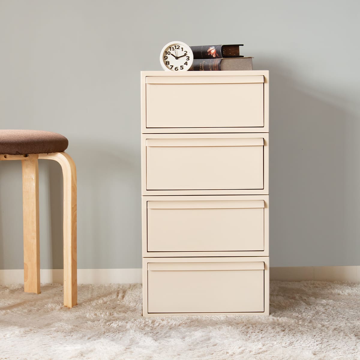 収納ケース 引き出し S 幅32×奥行52×高さ16.1cm クローゼットシステム ( 収納 クローゼット 衣類収納 衣装ケース 積み重ね プラスチック 日本製 ) 【オールホワイト】 オールホワイト