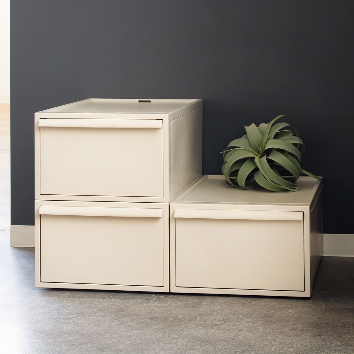 収納ケース 同色3個セット 引き出し M 幅32×奥行52×高さ21.5cm クローゼットシステム ( 収納 クローゼット 衣類収納 衣装ケース 積み重ね プラスチック 日本製 ) 【オールブラック】 オールブラック