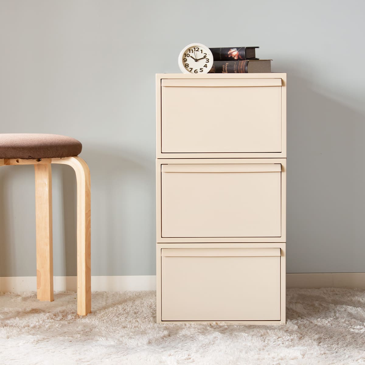 収納ケース 同色3個セット 引き出し M 幅32×奥行52×高さ21.5cm クローゼットシステム ( 収納 クローゼット 衣類収納 衣装ケース 積み重ね プラスチック 日本製 ) 【オールブラック】 オールブラック