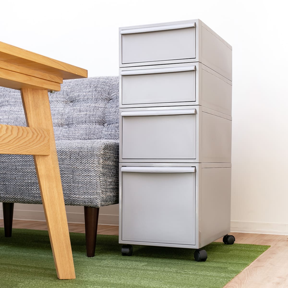 収納ケース 同色2個セット 引き出し L 幅32×奥行52×高さ31.8cm クローゼットシステム ( 収納 クローゼット 衣類収納 衣装ケース 積み重ね プラスチック 日本製 ) 【オールグレー】 オールグレー