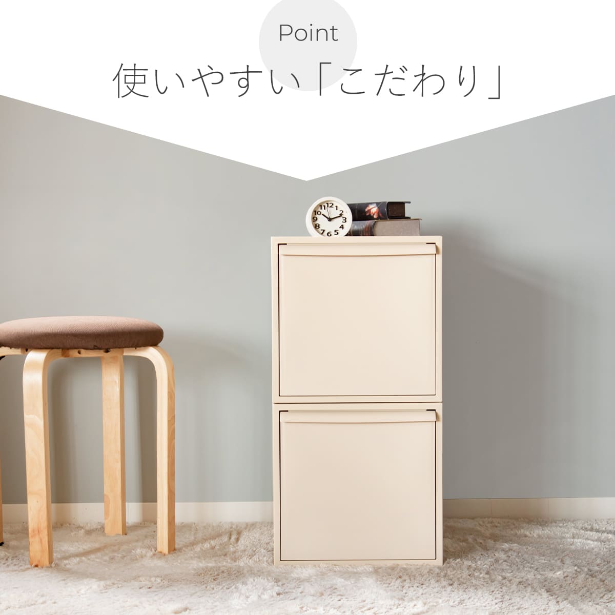 収納ケース 同色2個セット 引き出し L 幅32×奥行52×高さ31.8cm クローゼットシステム ( 収納 クローゼット 衣類収納 衣装ケース 積み重ね プラスチック 日本製 ) 【オールグレー】 オールグレー