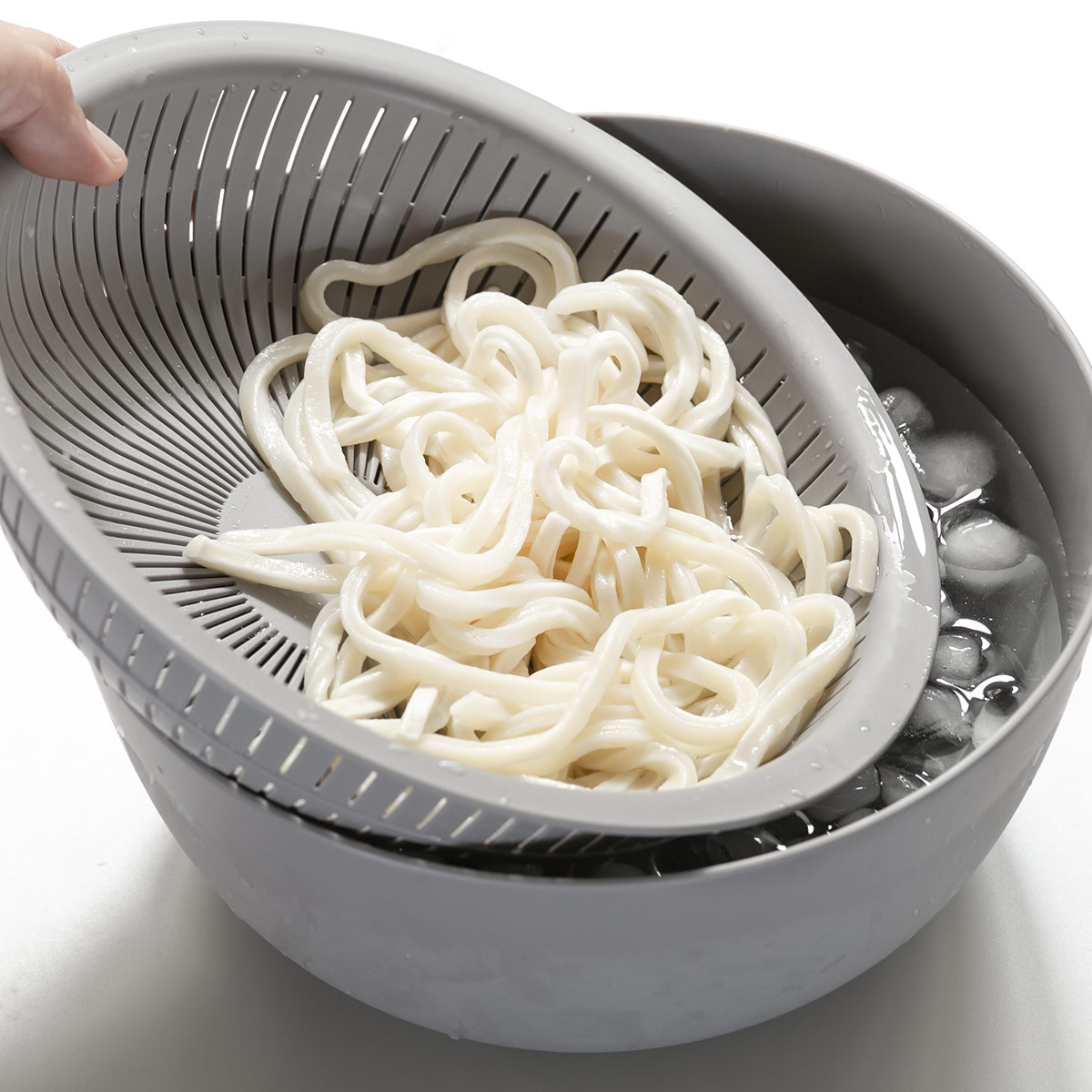 米研ぎボウル ザル 浅型 ライクイット 電子レンジ対応 食洗機対応 日本製 米とぎにも使えるザルとボウル LBK-02 ( like-it 米研ぎザル 米とぎ セット 米研ぎ用ボウル 米研ぎボール 水切りザル 水切りボウル ) 【ストーン】 ストーン