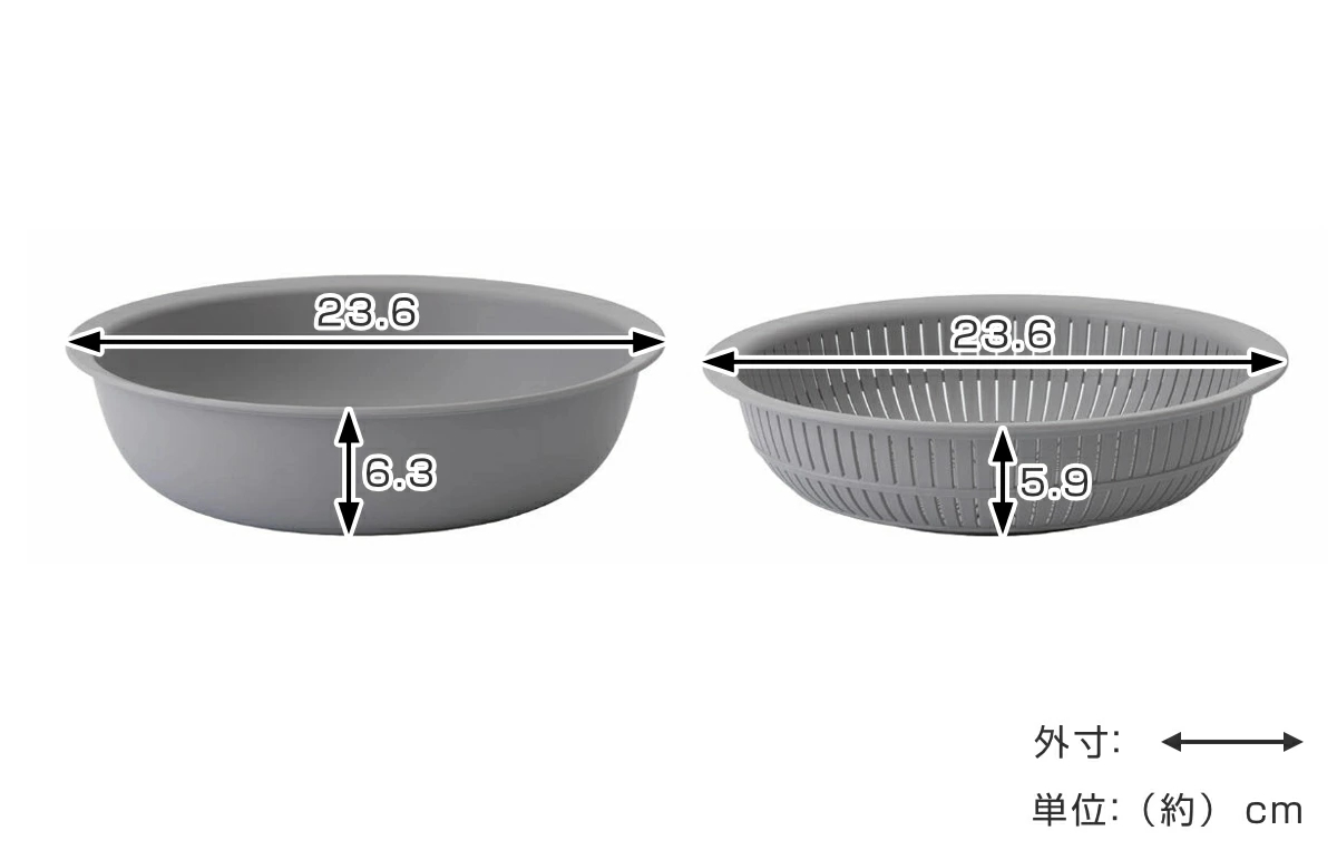 米研ぎボウル ザル 浅型 ライクイット 電子レンジ対応 食洗機対応 日本製 米とぎにも使えるザルとボウル LBK-02 ( like-it 米研ぎザル 米とぎ セット 米研ぎ用ボウル 米研ぎボール 水切りザル 水切りボウル ) 【ストーン】 ストーン