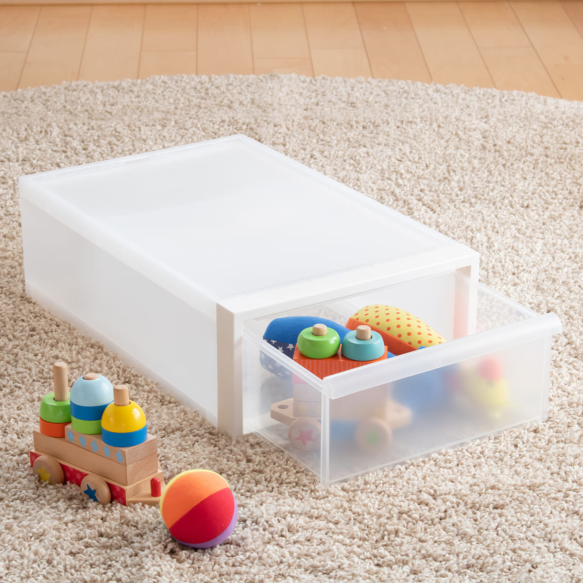 収納ケース 引き出しタイプ クローゼット収納 高さ16.1cm 日本製 同色4個セット ( 収納 衣装ケース 収納ボックス 衣類収納 プラスチック 押入れ収納 スタッキング 積み重ね プラスチック製 衣類ケース 引き出し ) 【ブラック】 ブラック