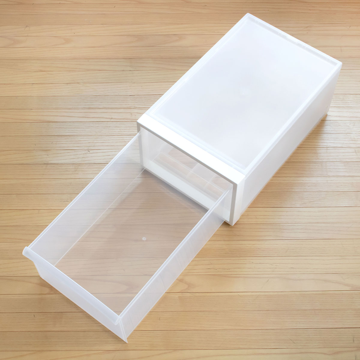 収納ケース 引き出しタイプ クローゼット収納 高さ21.5cm 日本製 ( 収納 衣装ケース 収納ボックス 衣類収納 プラスチック 押入れ収納 スタッキング 積み重ね プラスチック製 衣類ケース クローゼット 洋服 服 引き出し ) 【ホワイト】 ホワイト