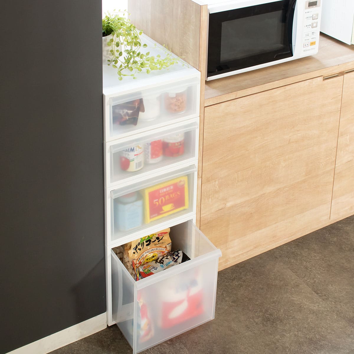 収納ケース 引き出しタイプ クローゼット収納 高さ21.5cm 日本製 ( 収納 衣装ケース 収納ボックス 衣類収納 プラスチック 押入れ収納 スタッキング 積み重ね プラスチック製 衣類ケース クローゼット 洋服 服 引き出し ) 【ホワイト】 ホワイト