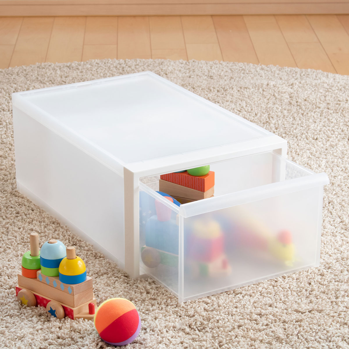 収納ケース 引き出しタイプ クローゼット収納 高さ21.5cm 日本製 同色3個セット ( 収納 衣装ケース 収納ボックス 衣類収納 プラスチック 押入れ収納 スタッキング 積み重ね プラスチック製 衣類ケース 引き出し ) 【ホワイト】 ホワイト