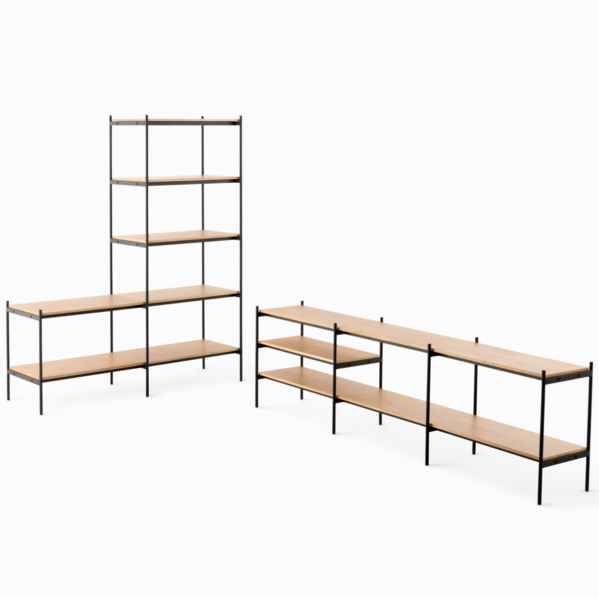 オープンラック 82×40cm 3段 350-SLセット シェルビングシステム ライクイット ( ラック 収納ラック 棚 収納棚 木板 木天板 ウッドシェルフ シェルフ 収納 組み換え 追加 組み合わせ 家具 アジャスター 付き 見せる収納 )