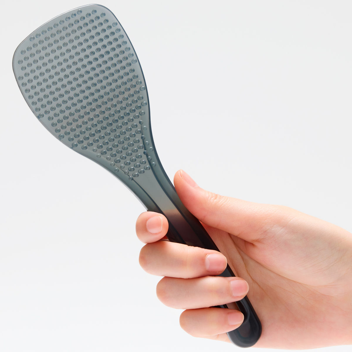 しゃもじケース しゃもじホルダー ごはんがつきにくい 快適しゃもじ ( しゃもじ入れ シャモジ 杓文字 セット 黒 くっつきにくい つかない 凹凸 加工 持ち手 カーブ しゃもじ立て ご飯 米 ブラック クリア キッチンツール )