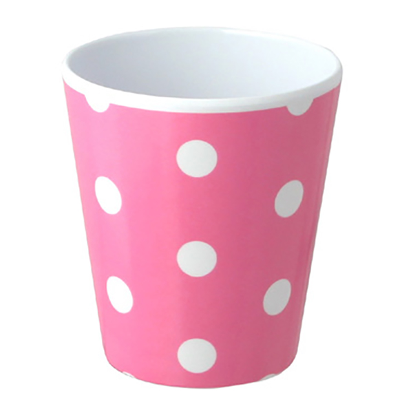 タンブラー コップ 同色6個セット 180ml メラミンタンブラー カラードット イエロー ( メラミン カップ ドット 水玉 マグ メラミン食器 器 子供用 食器 キッズ ベビー かわいい 割れにくい 6個入り 6個 メラミン製 丈夫 軽い ) 【ピンク】 ピンク