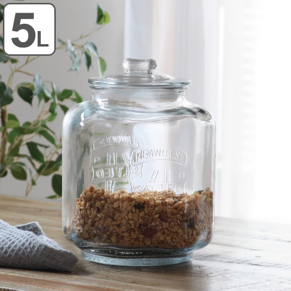 dショッピング |保存容器 5L ガラス製 ガラスクッキージャー （ ガラス保存瓶 保存瓶 米びつ おすすめ ガラス容器 保存ビン ガラスキャニスター ガラス保存容器  アンティーククッキージャー こめびつ ） | カテゴリ：保存容器の販売できる商品 | リビングート ...