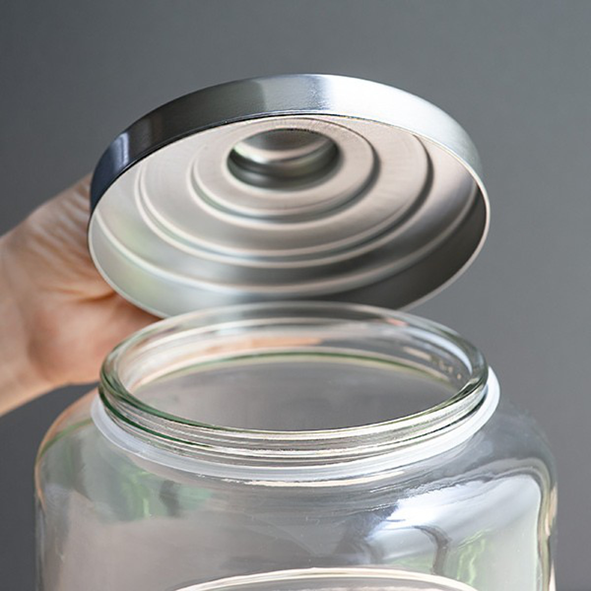 ガラス 六角瓶 大 2個セット 保存容器 保存瓶 食品の収納にも ① 保存容器 6L クッキージャー ガラス ワイド （ キャニスター