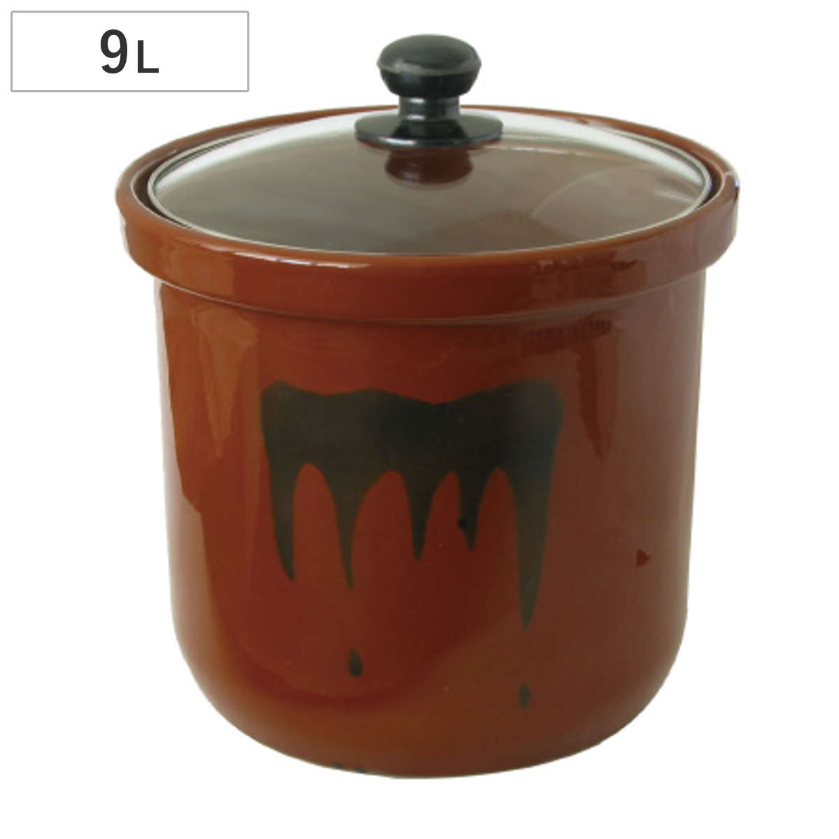 漬物容器 ガラス蓋付漬物容器 漬太君 9L （ 漬物樽 つけもの容器 漬け物容器 漬物 漬け物 つけもの 容器 陶器 保存 ガラス蓋 フタ ぬか漬け 漬けもの 漬物器 かめ 壺 保存容器 大容量 9000ml ）