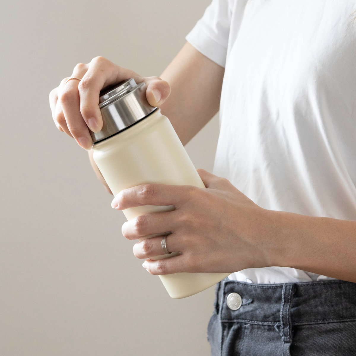 水筒 500ml ensemble ステンレスボトル ( 直飲み 保温 保冷 ハンドル付き ダイレクトボトル ステンレス 直飲み水筒 ステンレス製 スクリュー アウトドア おしゃれ スポーツ ) 【パープル】 パープル