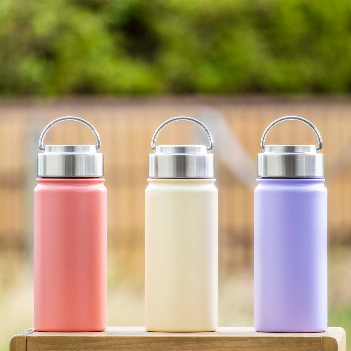 水筒 500ml ensemble ステンレスボトル ( 直飲み 保温 保冷 ハンドル付き ダイレクトボトル ステンレス 直飲み水筒 ステンレス製 スクリュー アウトドア おしゃれ スポーツ ) 【パープル】 パープル