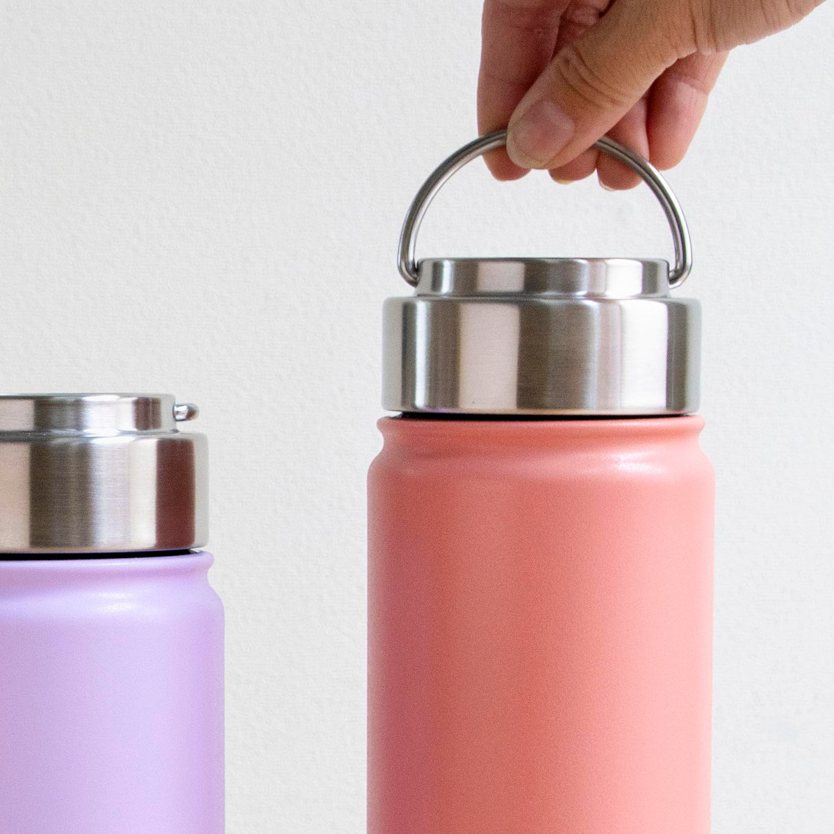 水筒 500ml ensemble ステンレスボトル ( 直飲み 保温 保冷 ハンドル付き ダイレクトボトル ステンレス 直飲み水筒 ステンレス製 スクリュー アウトドア おしゃれ スポーツ ) 【パープル】 パープル