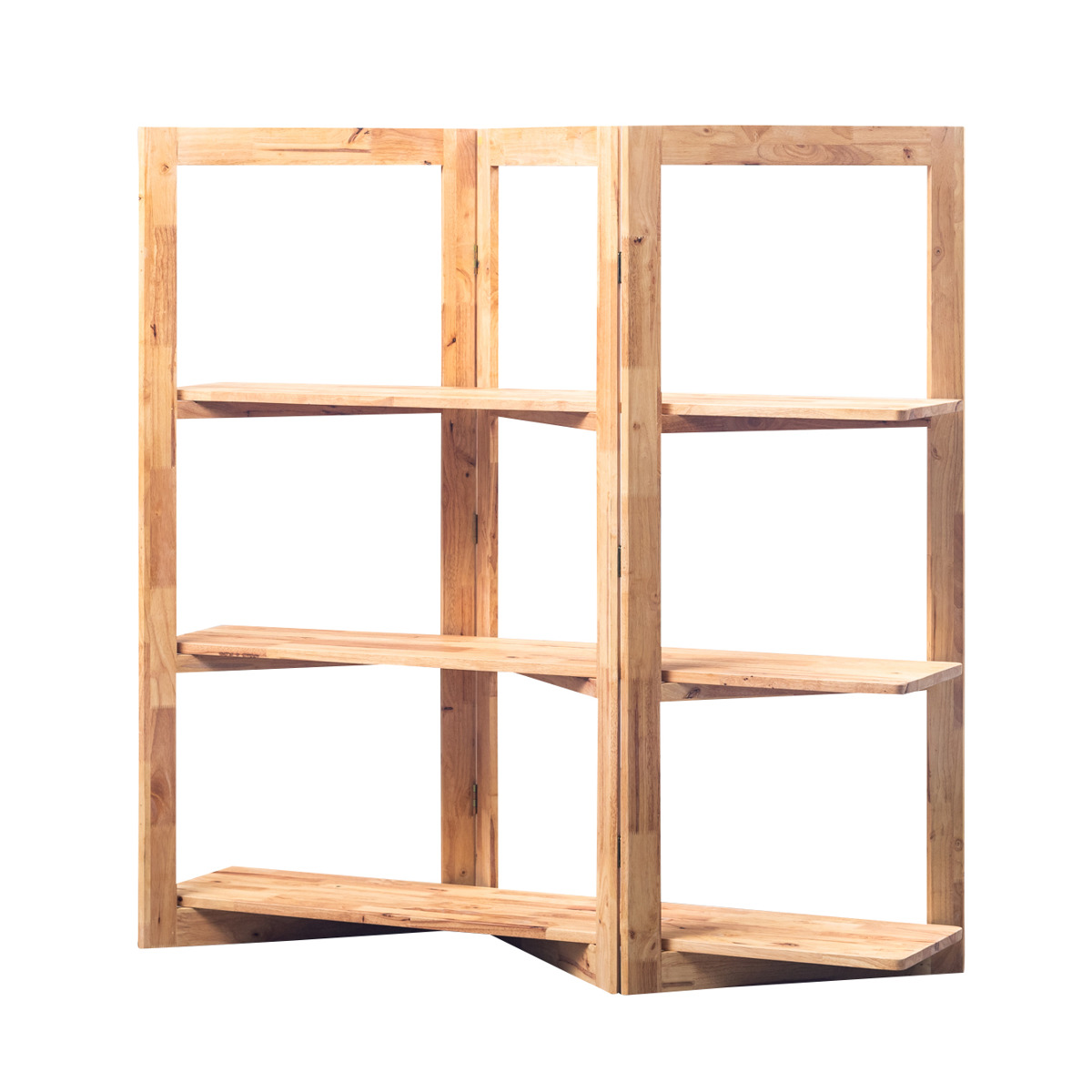 パーテーション風 ジグザグシェルフ 幅135cm ラバーウッド 無垢材 ( ジグザグ シェルフ オープンラック 天然木 NATURAL SIGNATURE 木製 シンプル 飾り棚 ラック 棚 間仕切り )