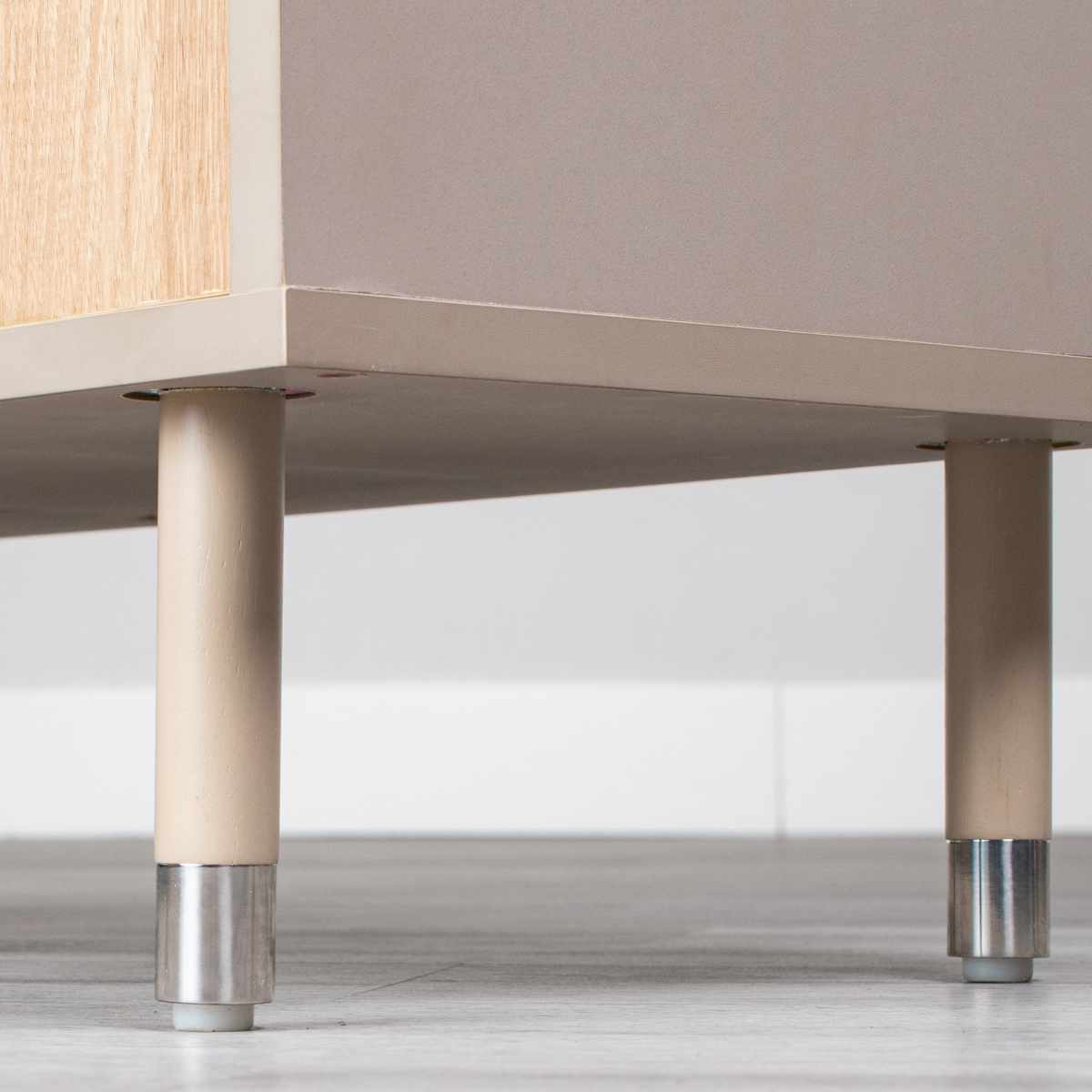 テレビ台 幅91cm 32インチ対応 ツートンカラー シルバー脚 ( 32型対応 TV台 テレビボード AVラック 収納 リビング収納 ラック 棚 飾り棚 家具 グレージュ ナチュラル ツートン 配線穴 )