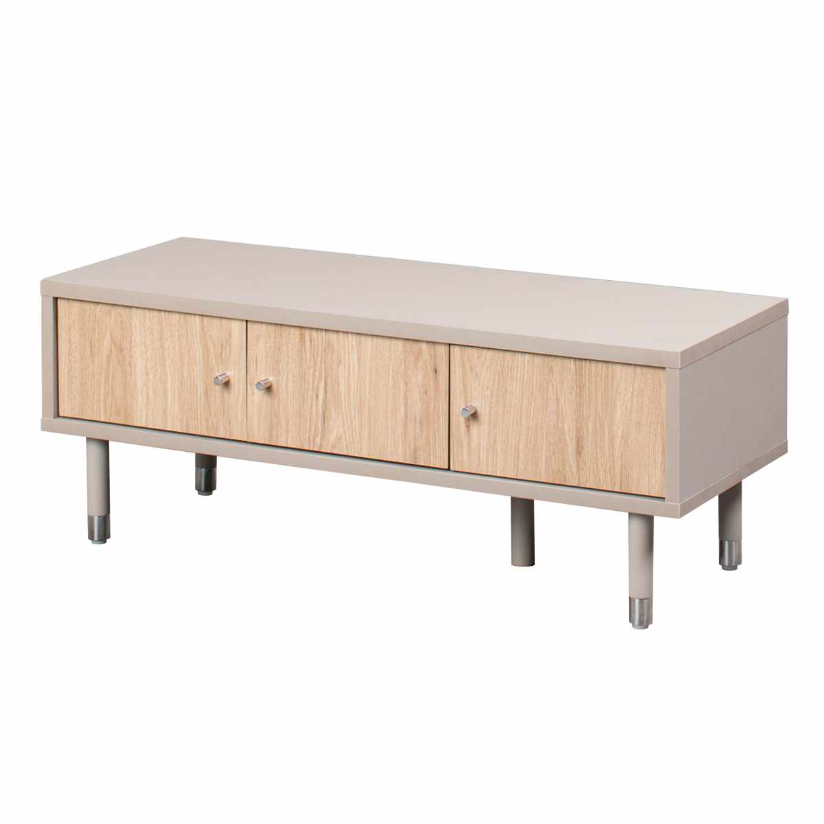 テレビ台 幅91cm 32インチ対応 ツートンカラー シルバー脚 ( 32型対応 TV台 テレビボード AVラック 収納 リビング収納 ラック 棚 飾り棚 家具 グレージュ ナチュラル ツートン 配線穴 )