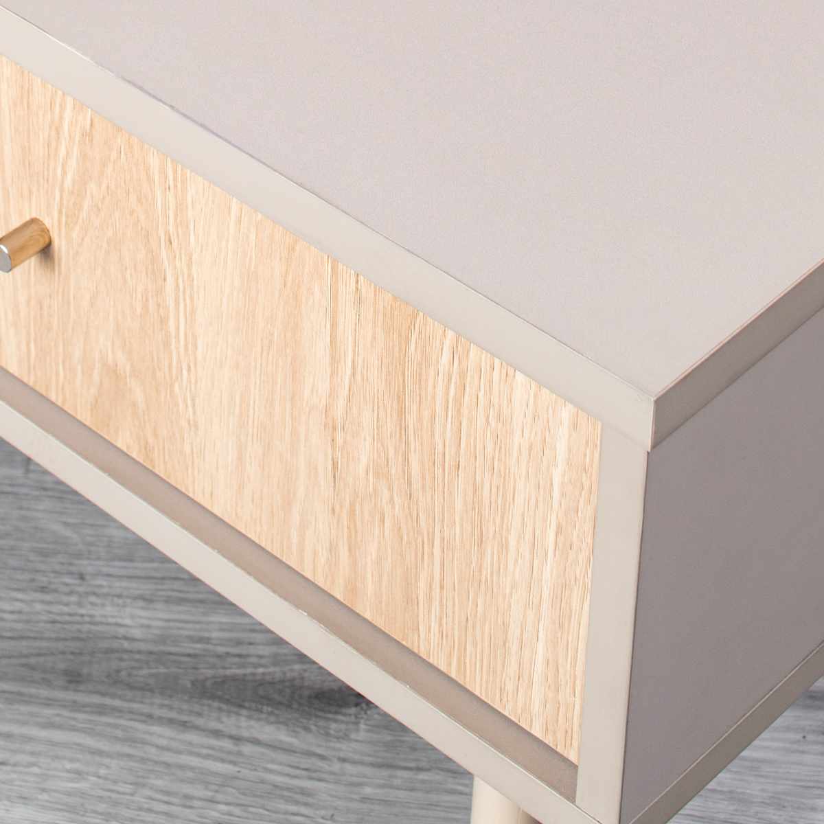 テレビ台 幅91cm 32インチ対応 ツートンカラー シルバー脚 ( 32型対応 TV台 テレビボード AVラック 収納 リビング収納 ラック 棚 飾り棚 家具 グレージュ ナチュラル ツートン 配線穴 )